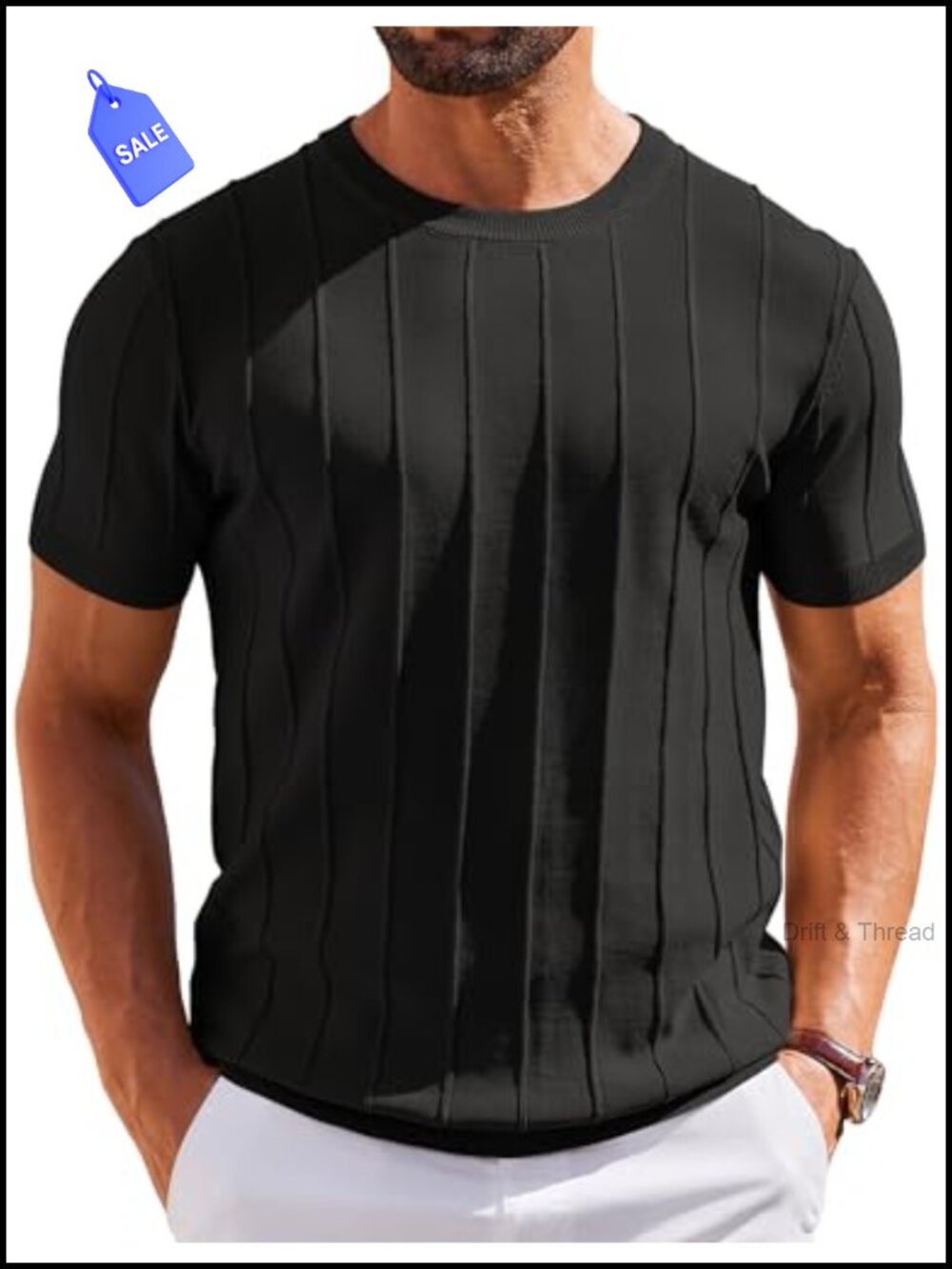 Men's Short Sleeve Knit Sweater Shirt Casual Pullover Crew Neck Ribbed